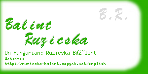 balint ruzicska business card